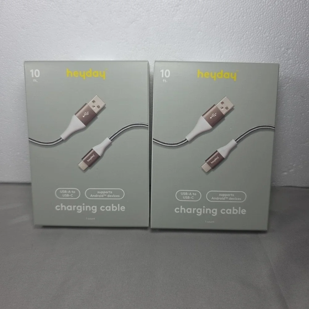 Heyday USB A to‎ USB C - 10ft Charging Cable for Android Devices Set Of 2
